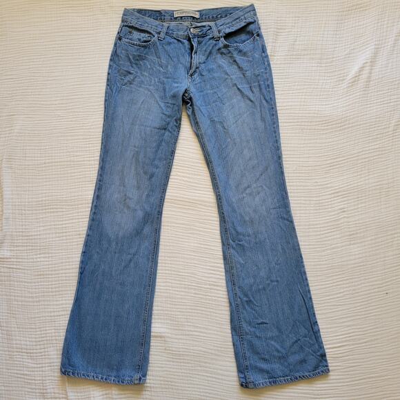 Y2K Express Womens 8 Low Rise Bootcut Jeans Medium Light Wash Western Cyber - Picture 1 of 6
